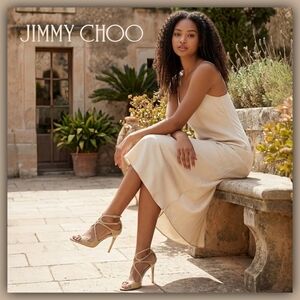 Jimmy Choo Lang 100 Patent Leather Heeled Strappy Sandals Size 40 / US 9.5/10